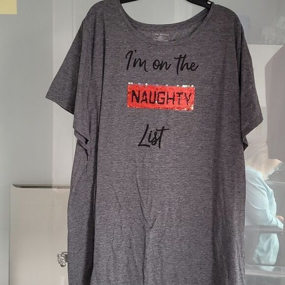 Lane Bryant top I'm on the nice or naughty list - Picture 1 of 3